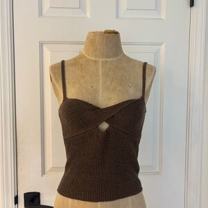 NWT! Zara Brown Knit Top